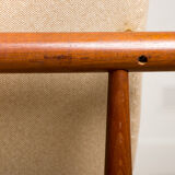 3-seat Danish sofa in teak, brass and fabric model 137-2 by Finn Juhl 1958