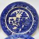 9 Antique Plates 19th Century Blue Willow Pattern Chinese Blue Decor