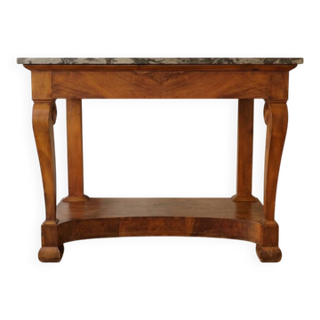 Antique Empire-style console in mahogany with a marble top.