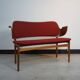 Rare teak and oak bench by Arne Hovmand-Olsen for Bramin, Denmark, 1950s