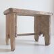Rustic Weathered Wood Farm Stool/ Accent Table, Spain,  Early 20th-C