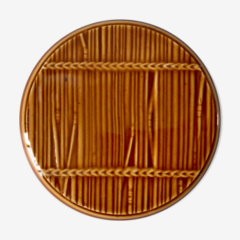 Dessous de plat en barbotine bambou Création du Val d'Or années 50