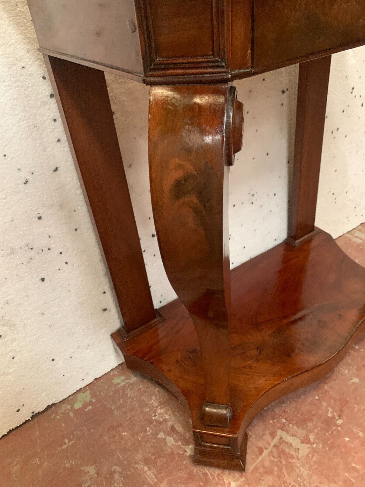 Louis Philippe console in mahogany and veneer XIX century