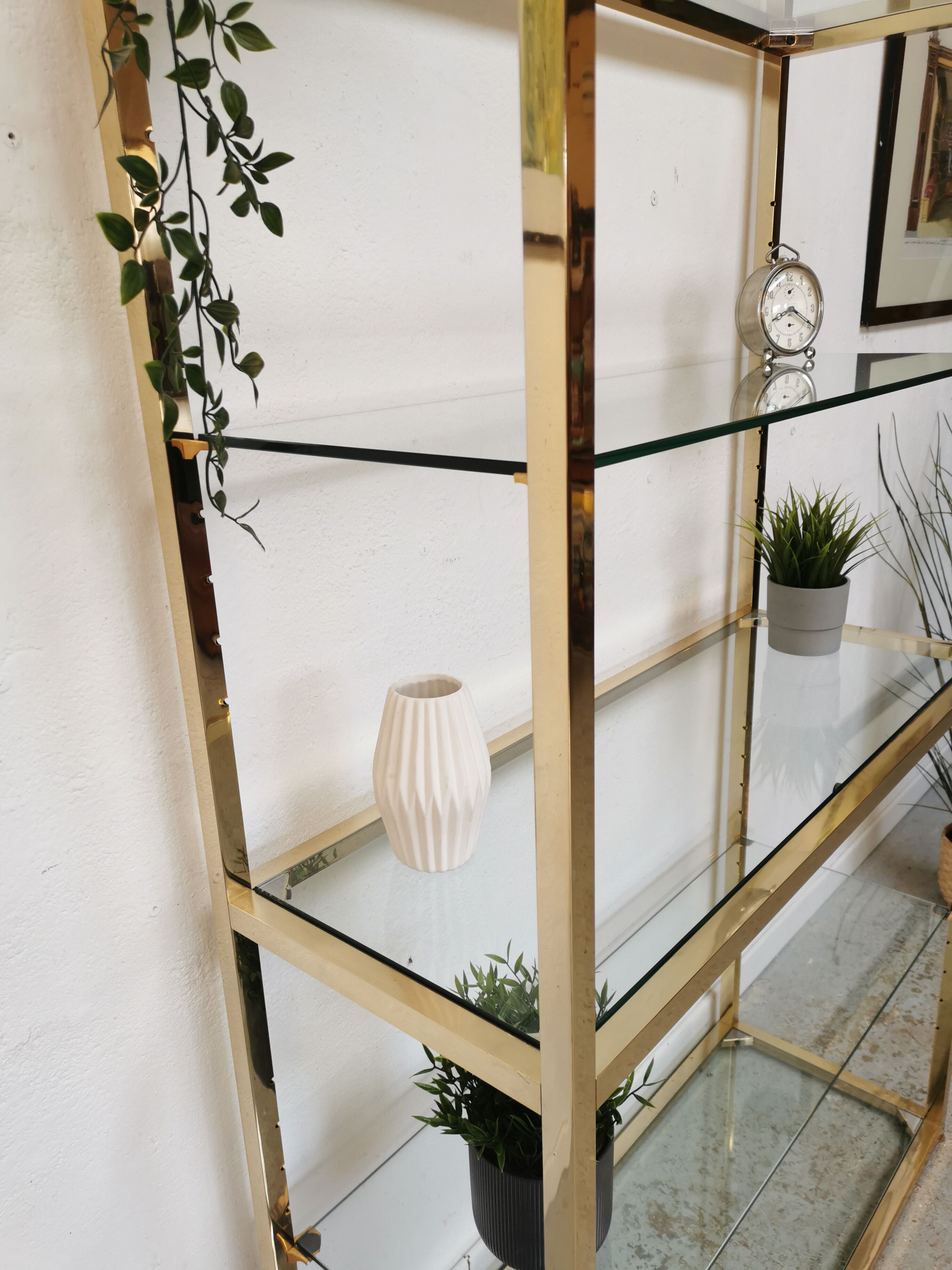 Shelf vintage brass gilded design 1970