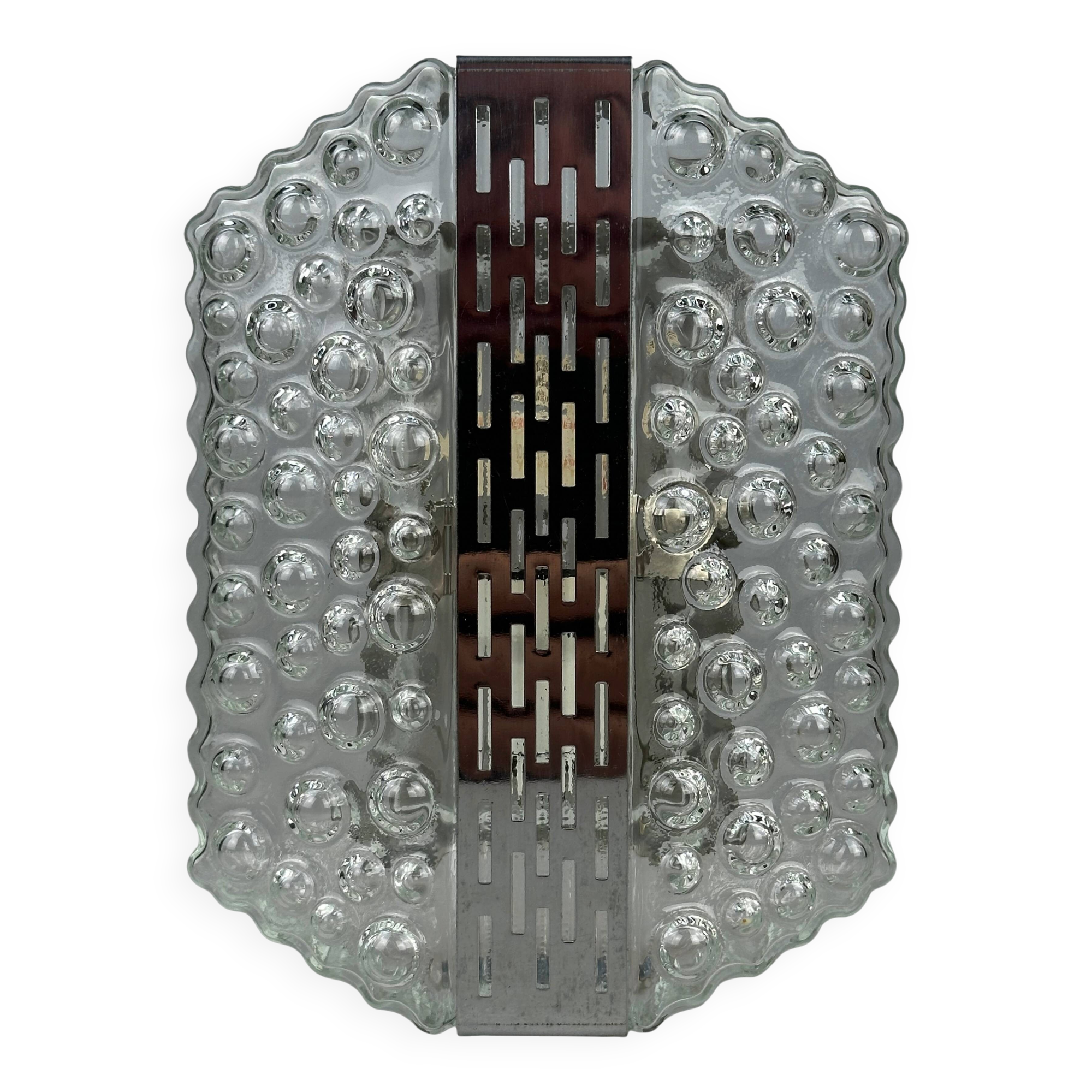 1960s/70s Bubble Wall Lamp, Chrome & Glass, Space Age by Hustadt Leuchten