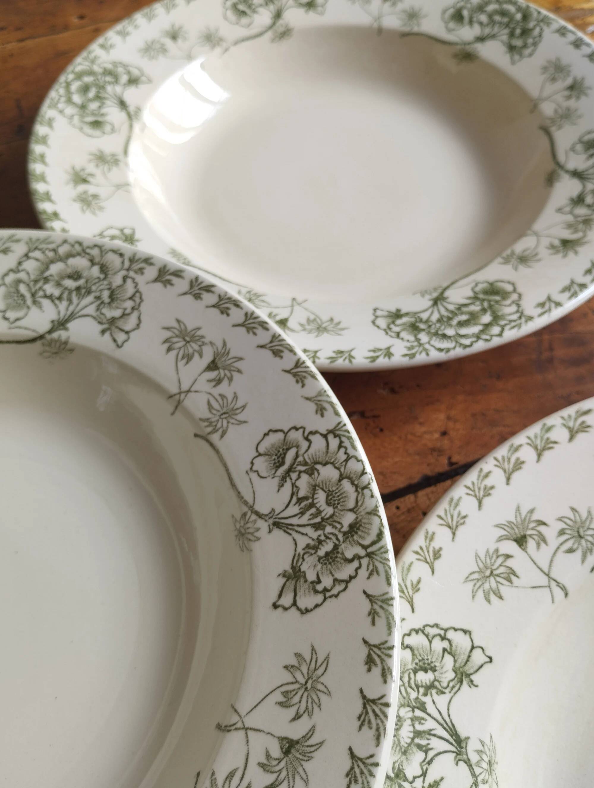 "Palmyra" - 6 deep plates, ironstone Sarreguemines