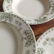 « Palmyre » - 6 assiettes creuses terre de fer Sarreguemines