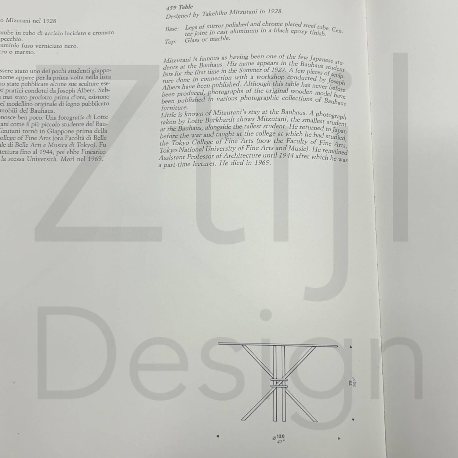 Round dining table model 459 by takehiko mizutani for alivar, 1990s