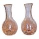 2 carafes en verre craquelé