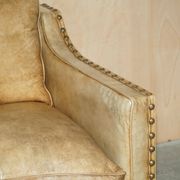 Edwardian Style Leather Two-Seater Sofa with Studs
