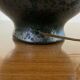Lamp foot in gray ceramic speckled with green 50s 60s