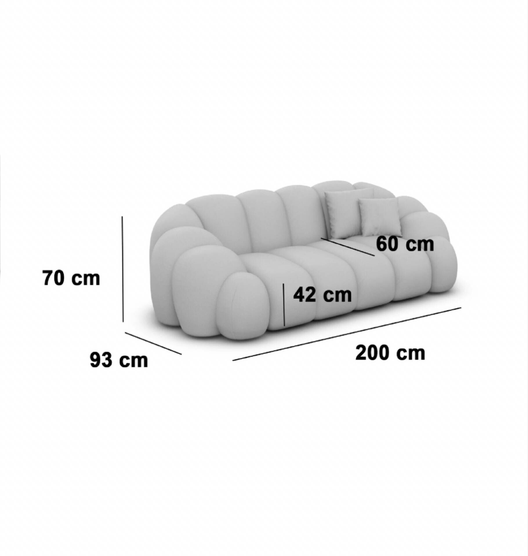 Two-seater sofa - contemporary design - as new condition