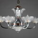 Art Deco chandelier in nickel-plated metal and copper