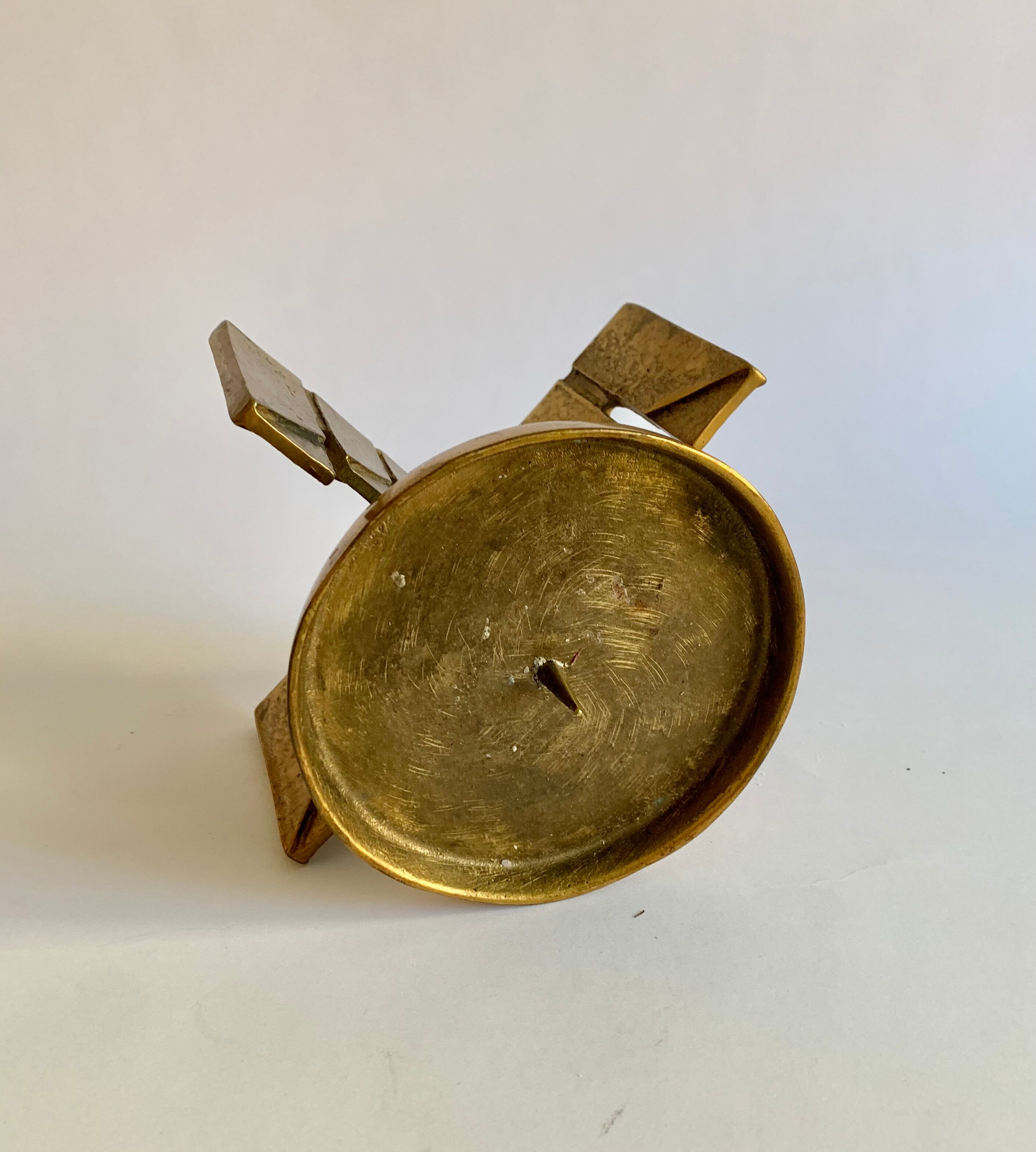 Brutalist bronze candleholder, 1970s