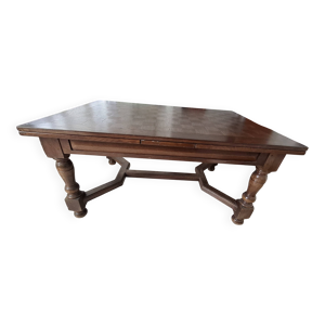 table de salle à manger bois massif le monastique avec plateau damier