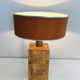 Straw marquetry lamp