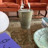 Mid-century style dark green ceramic vase, Gabriele Bucci Italy ca. 2000s