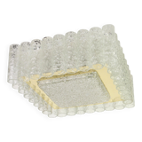 1 of the 3 superb Murano glass ice tubes ceiling lights by Doria, Germany, 1960s.