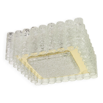 Plafonnier en verre de glace Murano plafonnier par Doria, Allemagne, années 1960