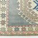 4x7 Vintage Oushak Area Rug, Beige & Grey Turkish Pattern Rug, 128x206 Cm
