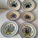 6 earthenware plates from the East - vintage 1960s