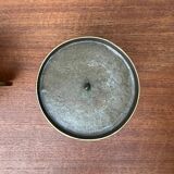 Vintage brutalist metal candle holders, 1970s, set of 2