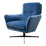 Fauteuil pivotant SITS Amy en tissu bleu