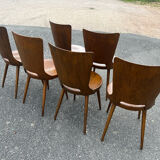 Suite of 6 Baumann chairs Dove model