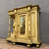 rare Venetian piece of furniture of a particular shape in lacquered wood circa 1850