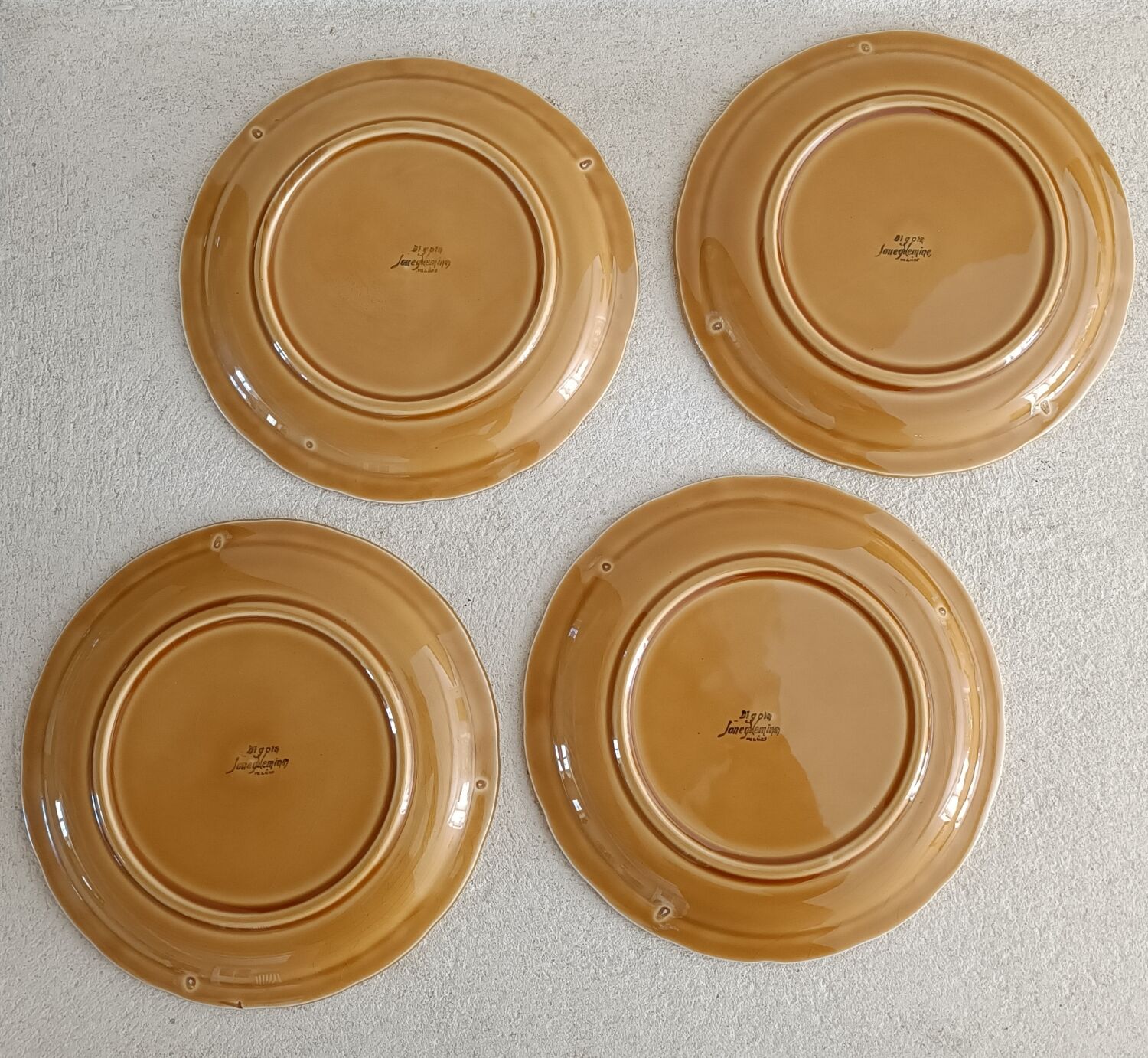 4 Sarreguemines earthenware plates