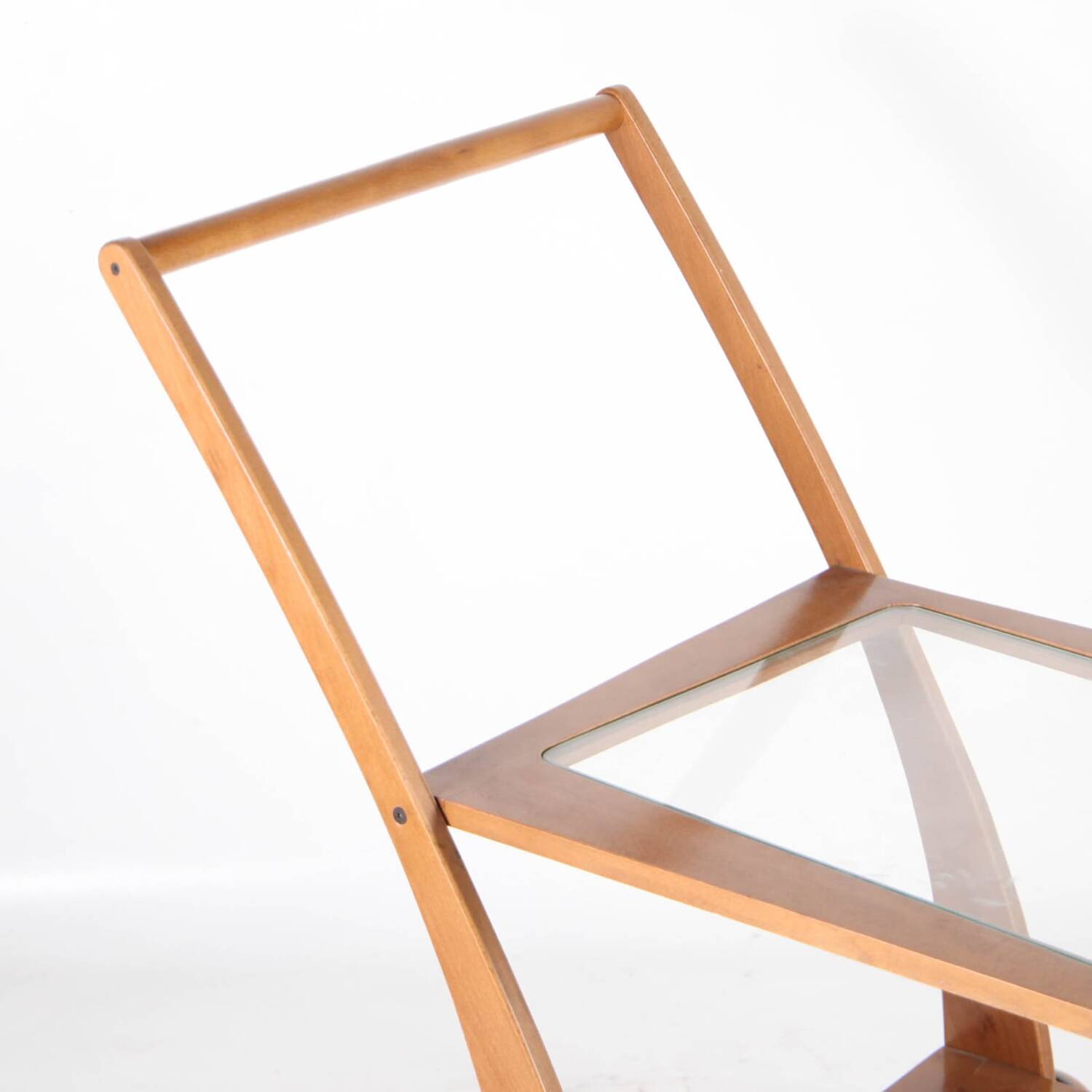 Wooden and glass serving trolley