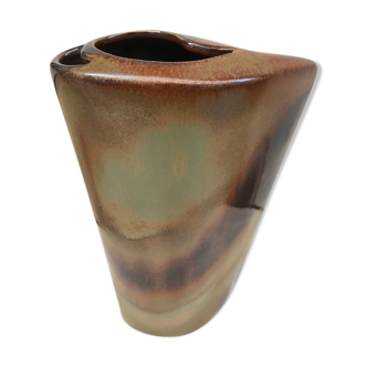 Vase grès émaillé forme libre, circa 70/80