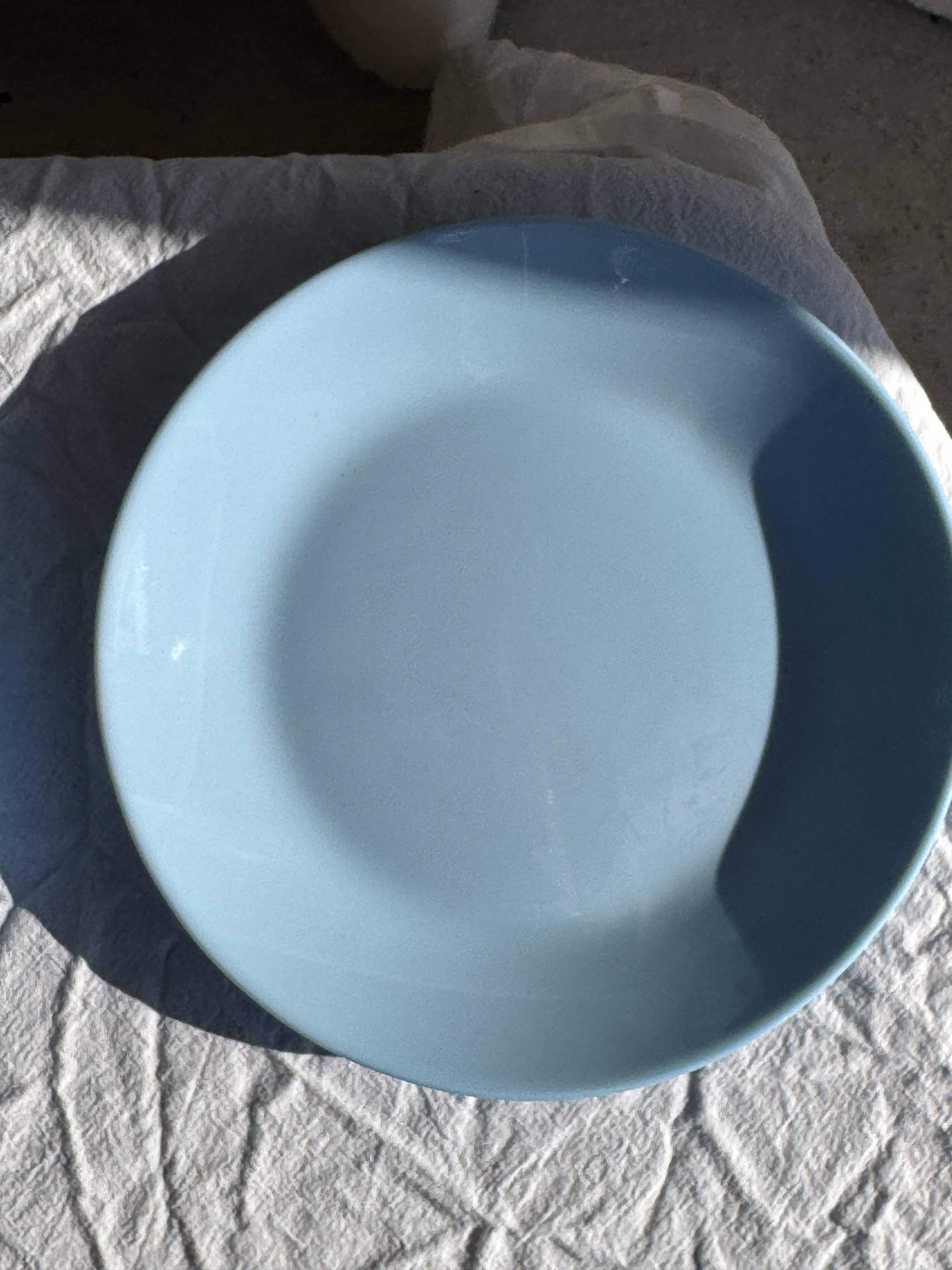 Set of 6 vintage blue dessert plates D18 (1)