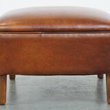 Large Ottoman Made of Sheepskin Leather