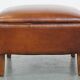 Pouf, repose-pieds en cuir marron