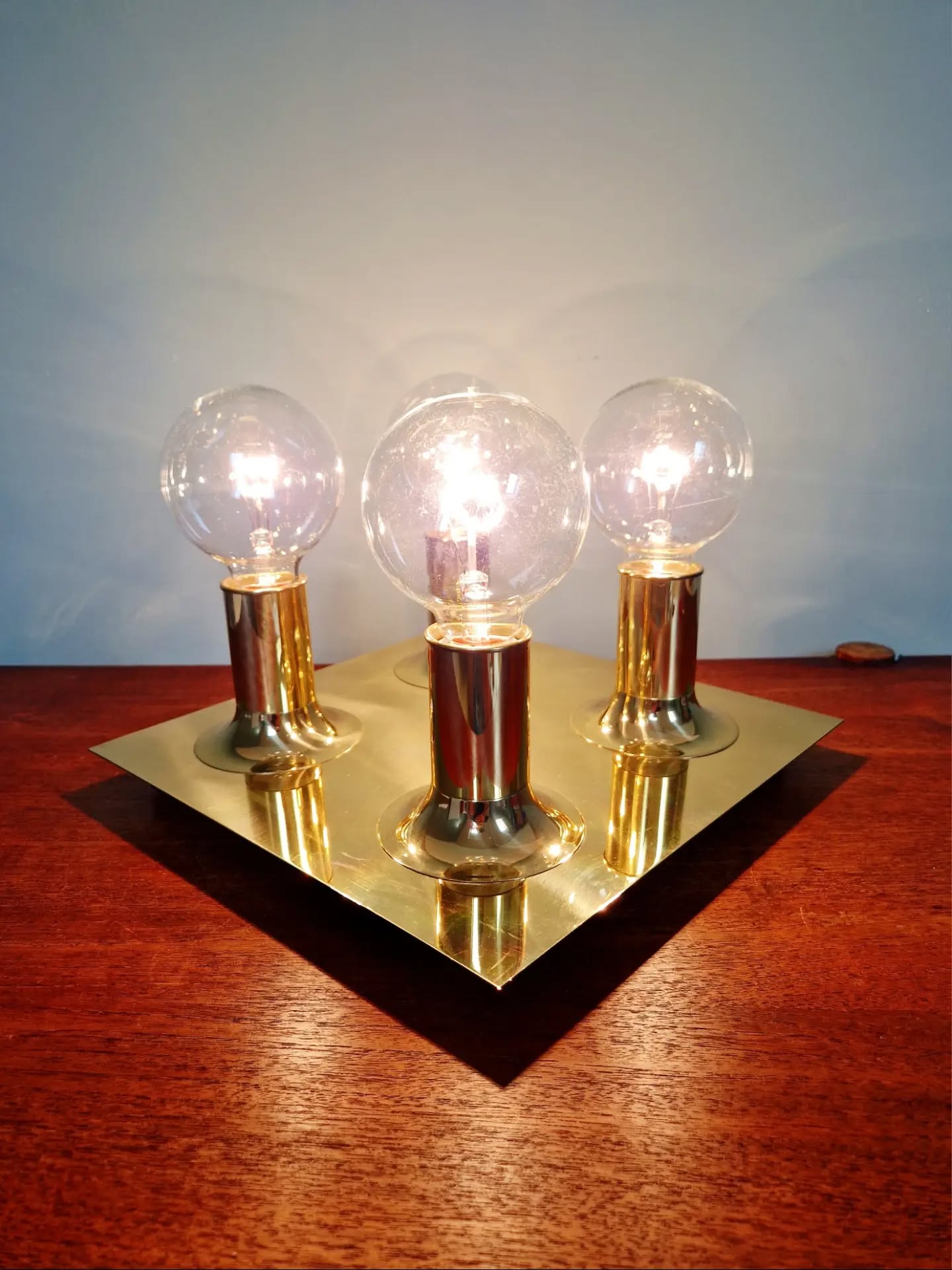 Tubular ceiling light in brass, Cosack Leuchten, 1970