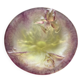 Daum Nancy glass paste bowl – Iris – Art Nouveau purple and green