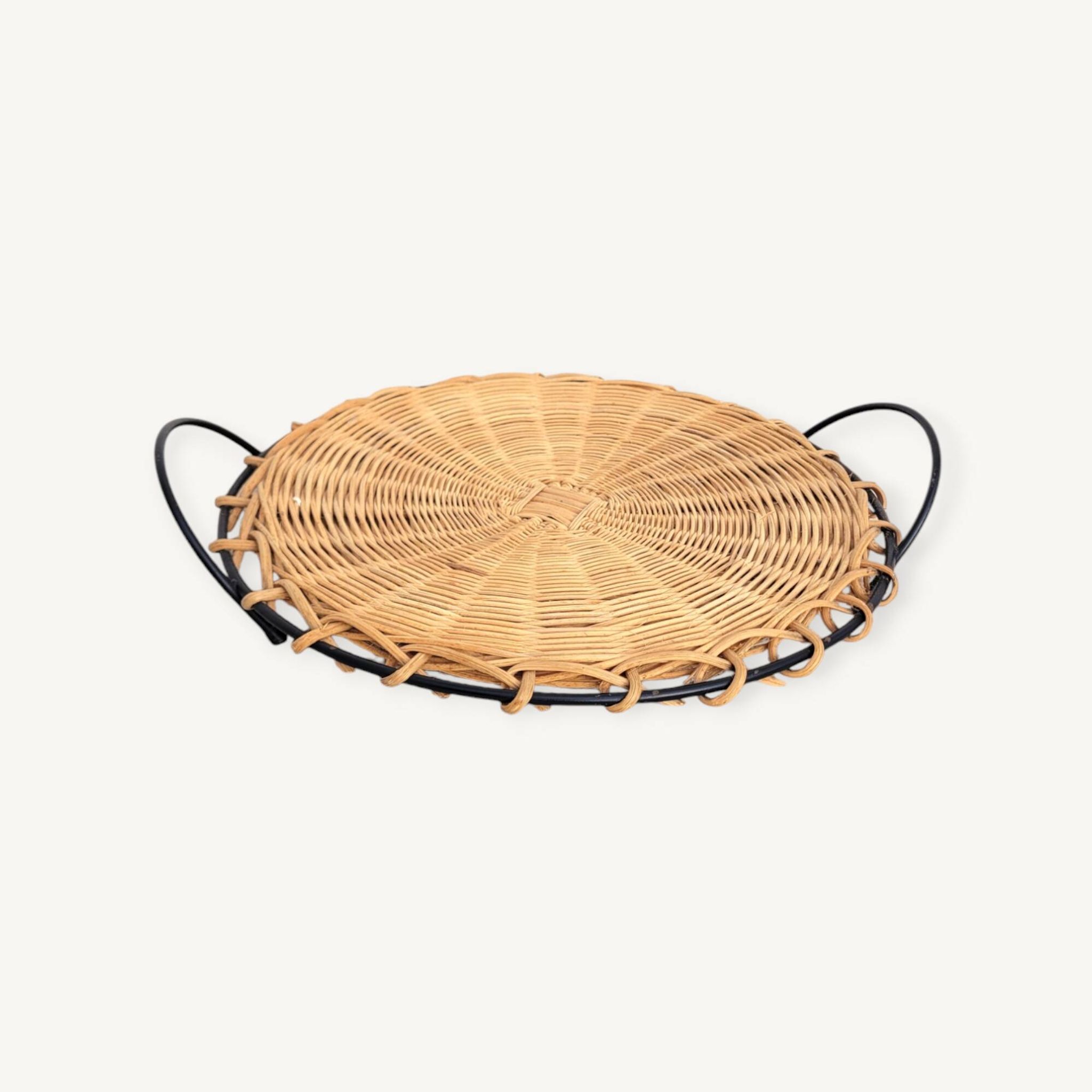 Round Rattan Serving Tray