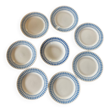 Set of 7 dinner plates and one soup plate Digoin Sarreguemines
