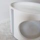 Vintage bar table, white plastic, round table, 70s
