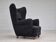 1960s, Danish relax armchair, reupholstered, gray furniture fabric..