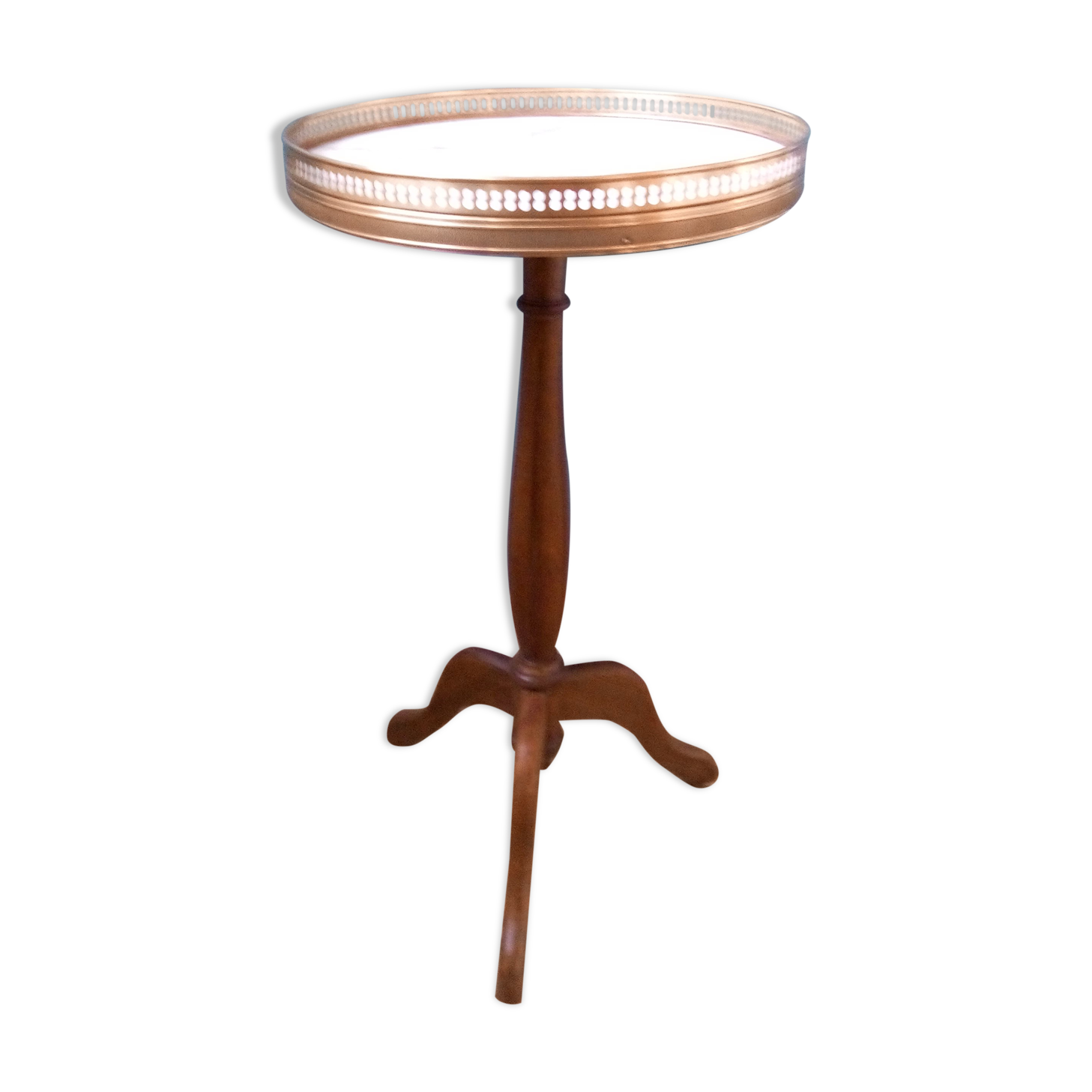 Pedestal table Oak and marble Louis XVI style