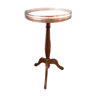 Pedestal table Oak and marble Louis XVI style