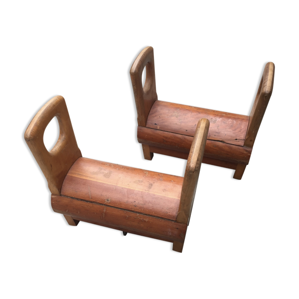 Paire de petits tabourets vintage — Beyit