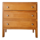 Commode vintage en bois clair à 3 tiroirs – Années 50 / 60