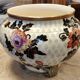 Old large Lunéville flower pot with Japanese floral decor