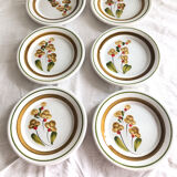 Un plat a tarte et 6 assiettes à dessert en gré Vintage made in Italie