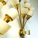 Vintage bouquet modern design brass wall lamp pair from the 1940s