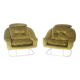 Pair of green velvet armchairs, 1970