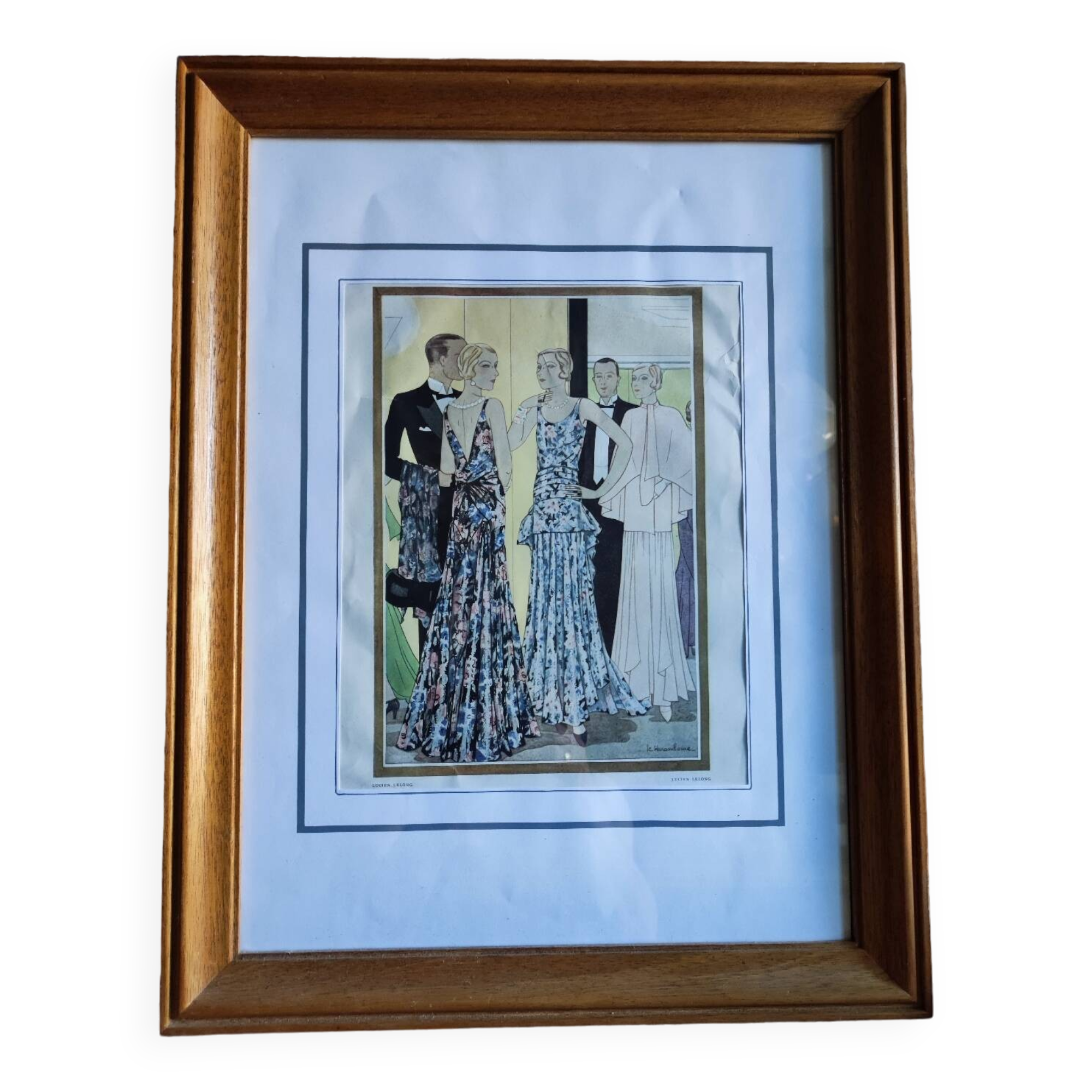 Cadre illustration de la mode de Lucien Lelong, 1940-50